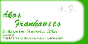 akos frankovits business card